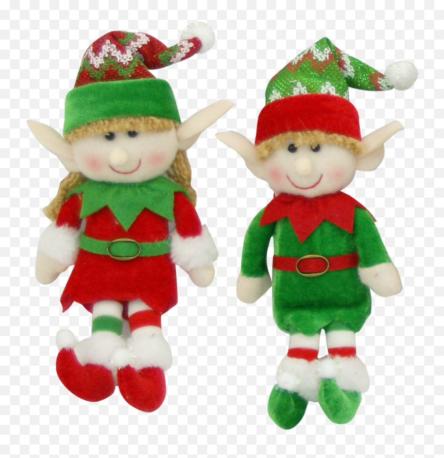 10 Plush Elf Ornaments - Christmas Elf Png,Christmas Greenery Png