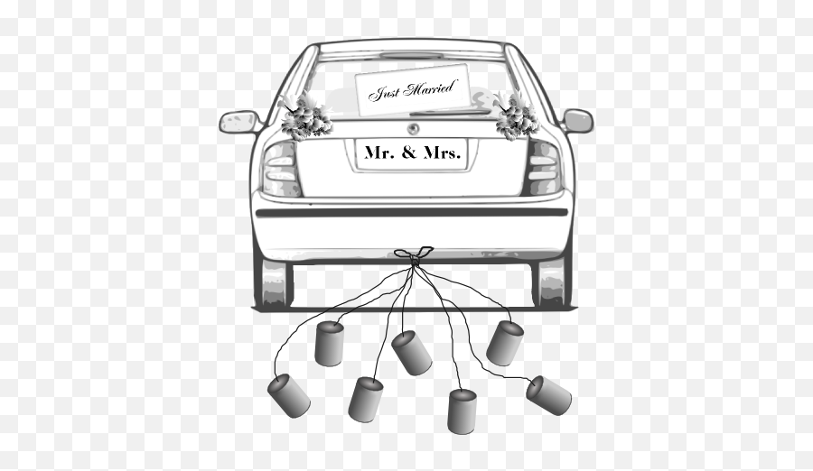 Drawing Of The Back A Car - Cartoon Back Of Car Drawing Png,Just Married Icon