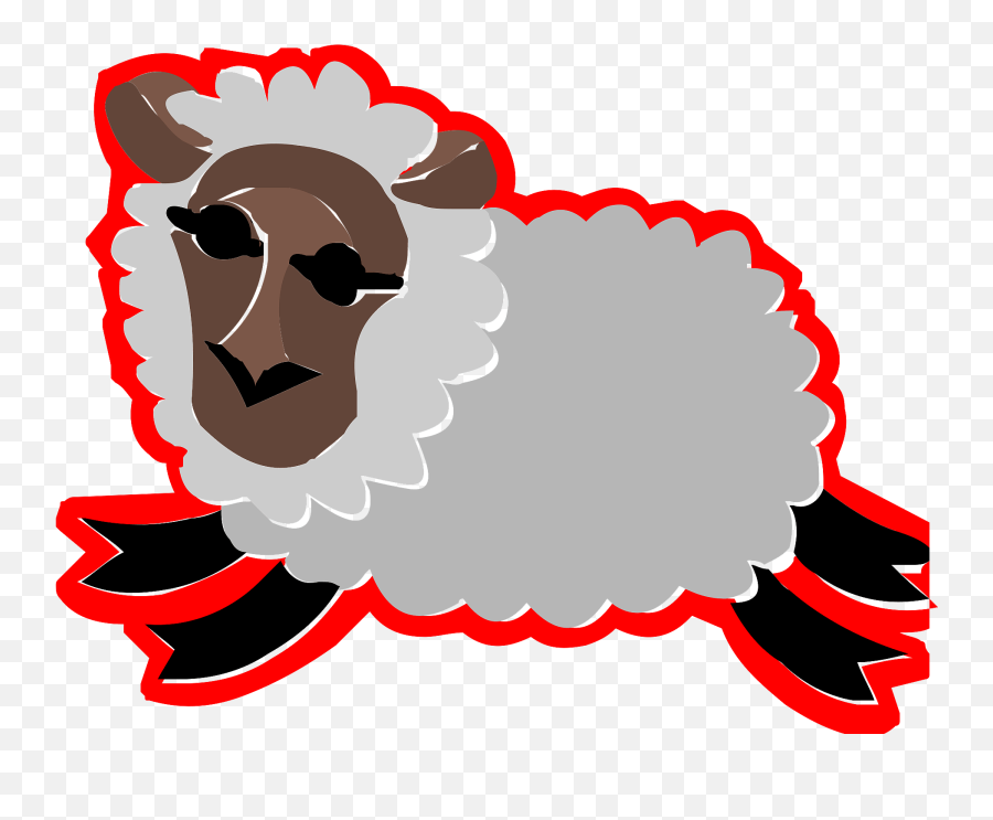 Sheep Icon With A Red Outline Clipart - Language Png,Sheep Icon