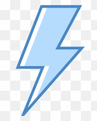 White Lightning Bolt Png - Triangle Clipart Full Size Blue