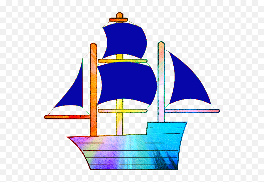 Rainbow Sailing Ship Free Images - Vector Png,Sailing Ship Png