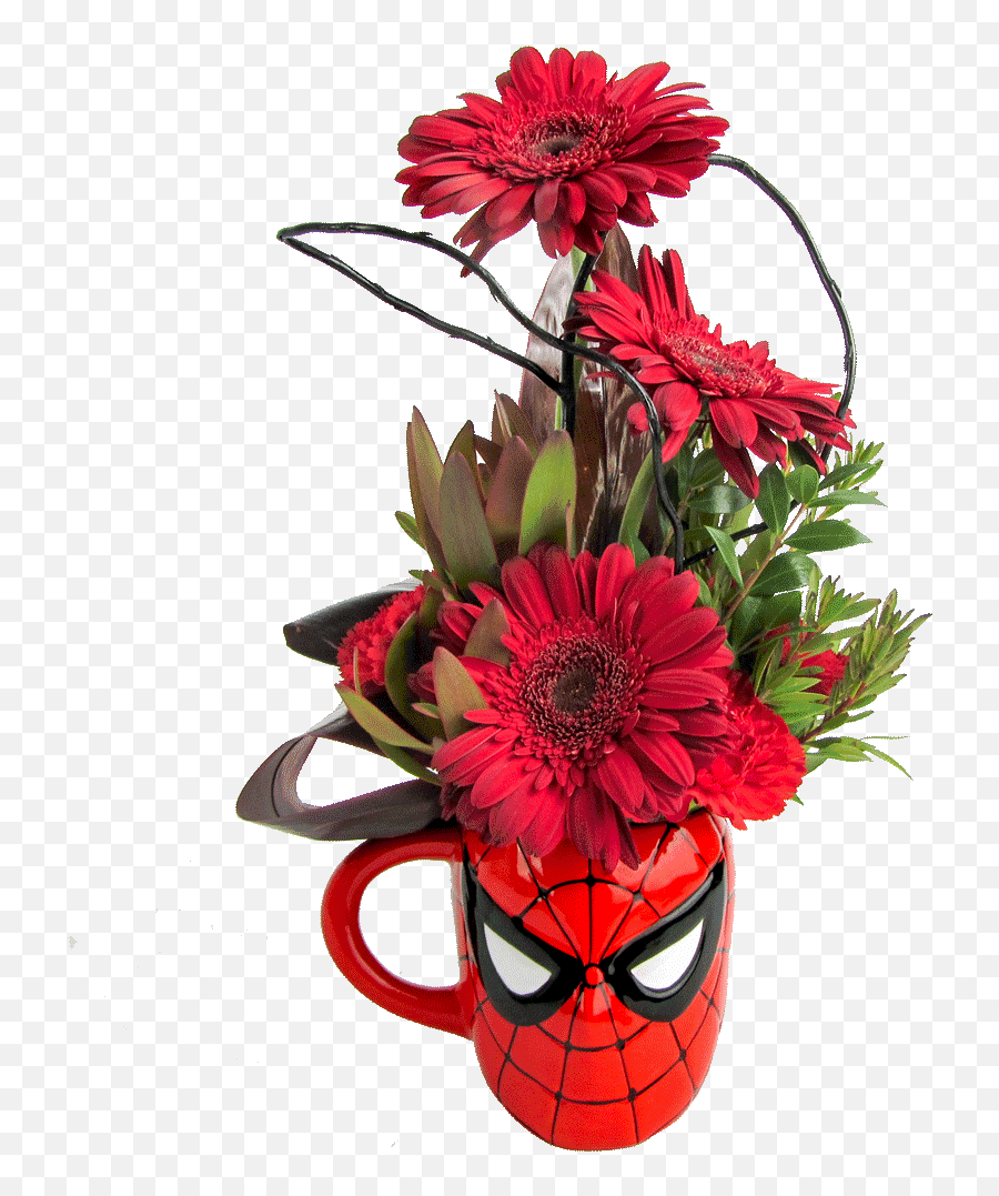 Spider - Man Flower Mug Spider Man With Flowers Png,Spiderman Face Png