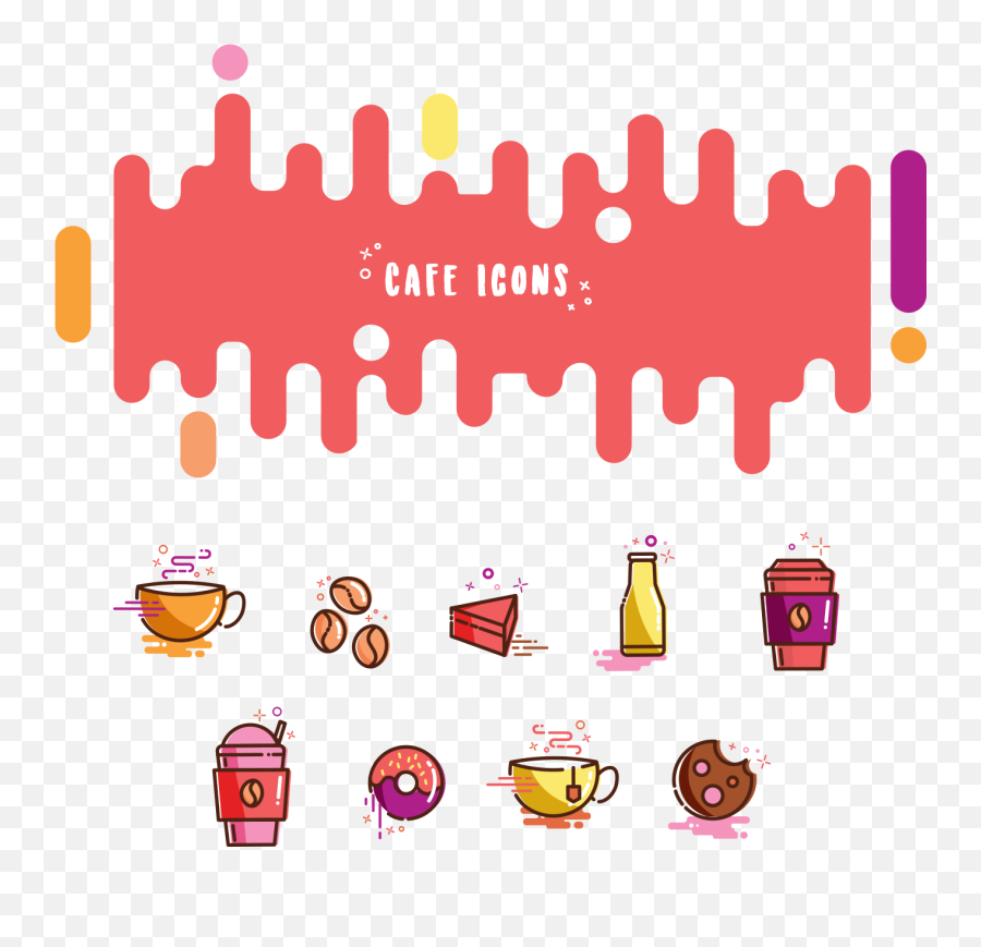 Cafe Icon Set Illustrations Behance - Dot Png,Cafe Icon