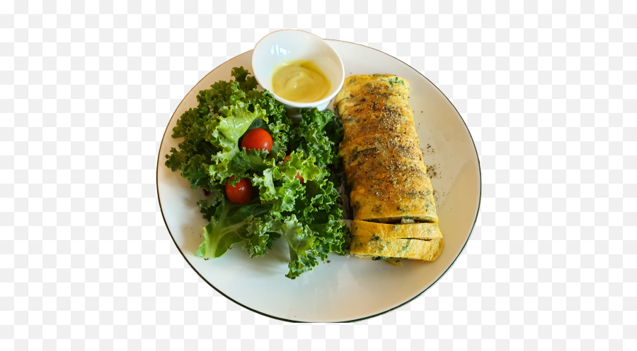 Kale Omelet Salad With Keto Wasabi Mustard - Wrap Roti Png,Omelette Png