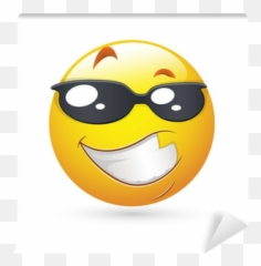 Wall Mural Smiley Emoticons Face Vector - Handsome Emoji png