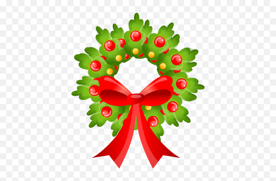 Christmas Bow Icon - Cute Christmas Wreath Clipart Png,Christmas Icon Png