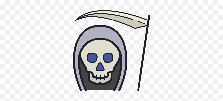 Grim Reaper Icon In Color Hand Drawn Style - Scary Png,Scythe Mouse Icon