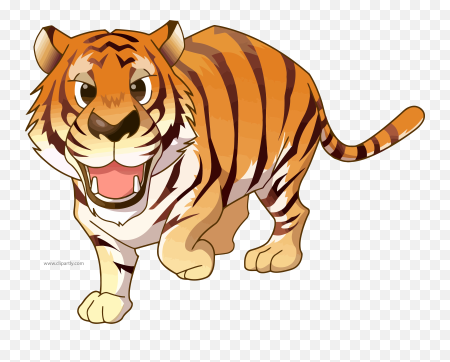Jungle Animals Tiger Clipart - Cartoon Transparent Jungle Animals Png,Animal Clipart Png