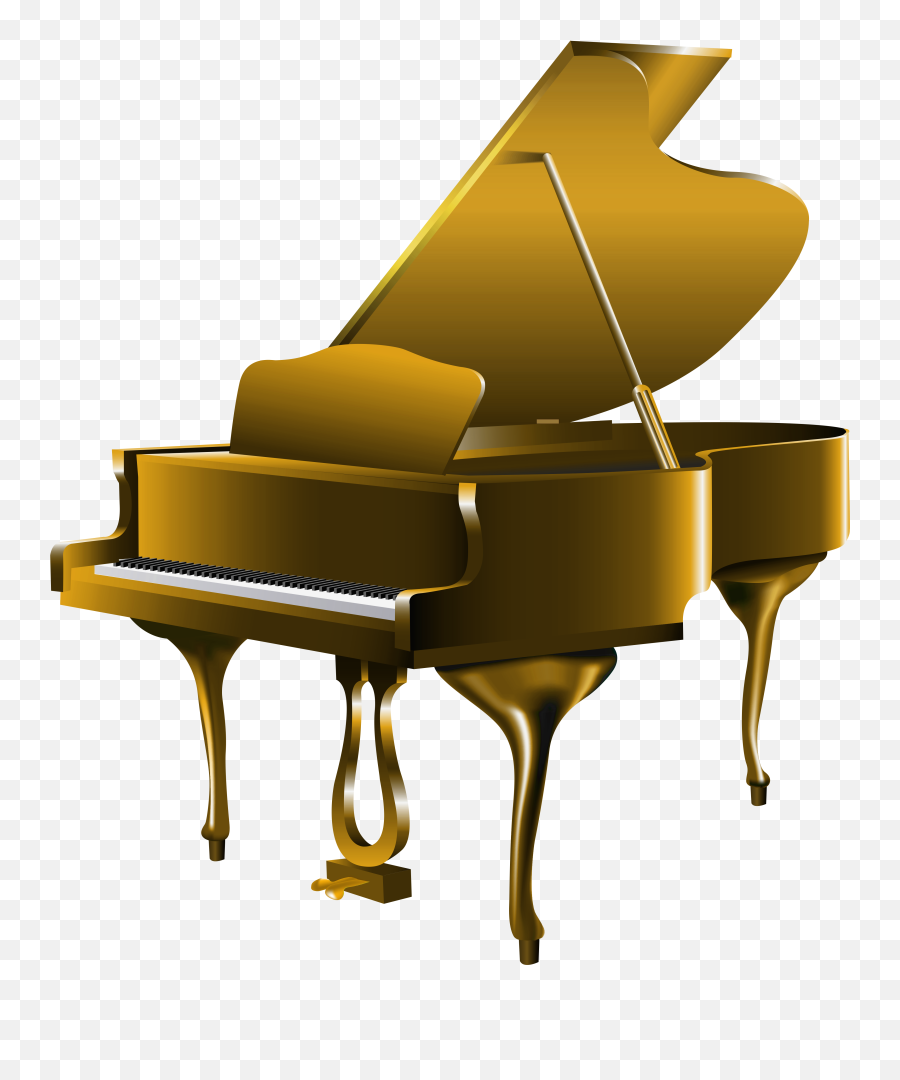 Gold Piano Png Clipart - Transparent Piano Clip Art,Piano Png