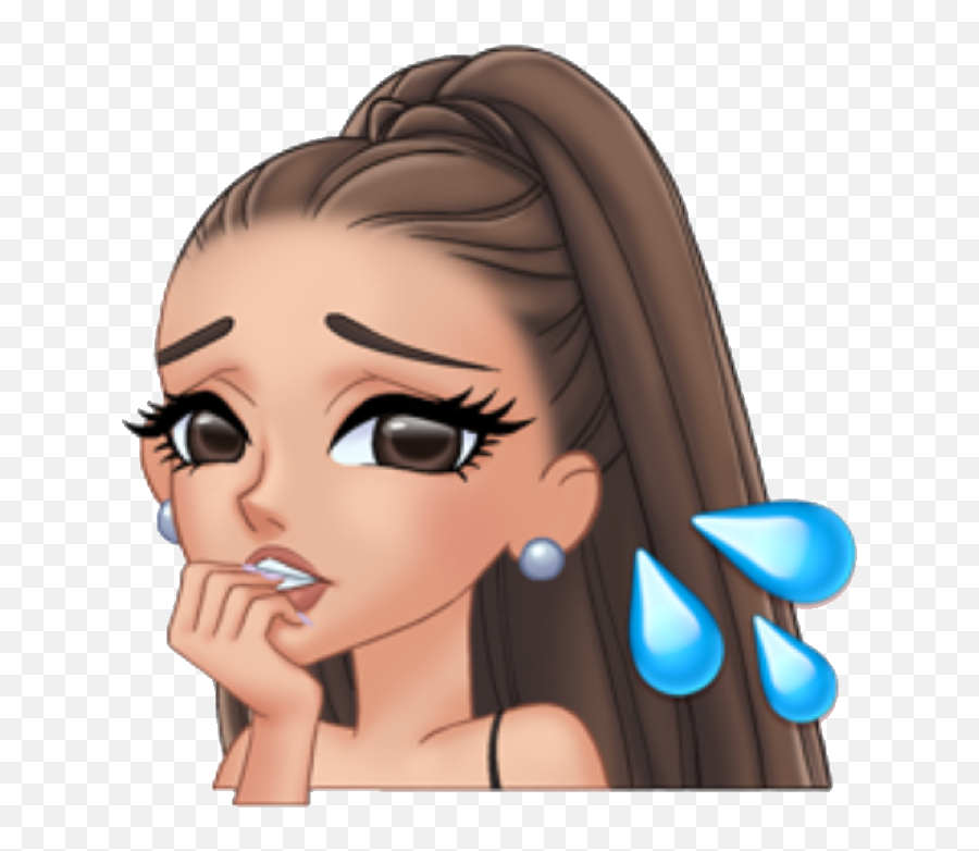 Arimoji Nervous Sweat Sweating Water Waterdrop - Ariana Cute Drawing Cartoon Ariana Grande Png,Ariana Grande Transparent Background