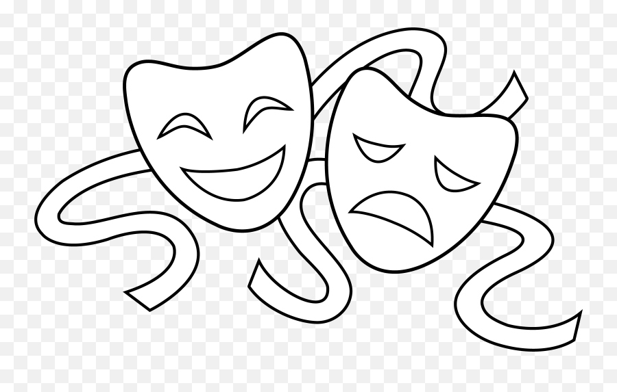 Drama Masks - Theatre Mask Drawing Png,Drama Masks Png