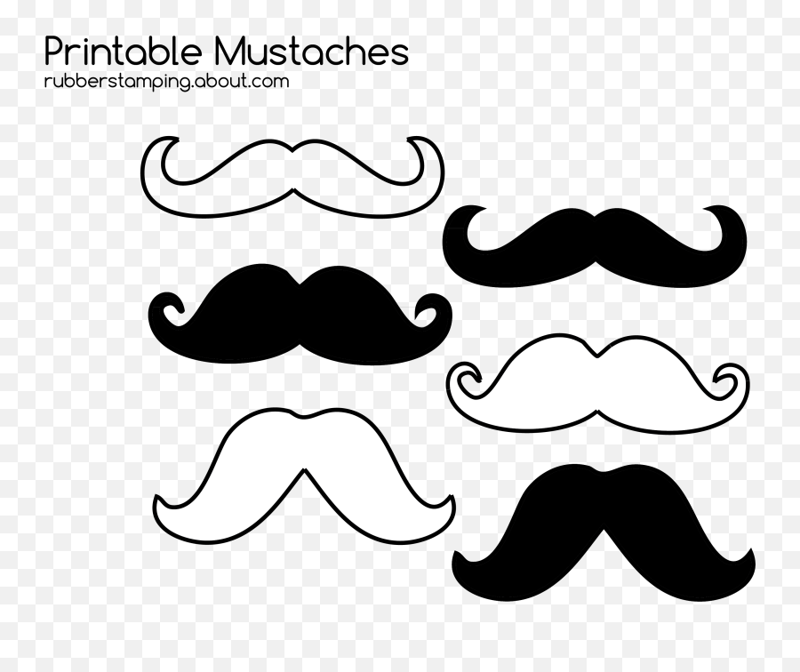 Free Printable Mustache Images Crafts - Molde De Bigotes Para Imprimir Png,Moustaches Png