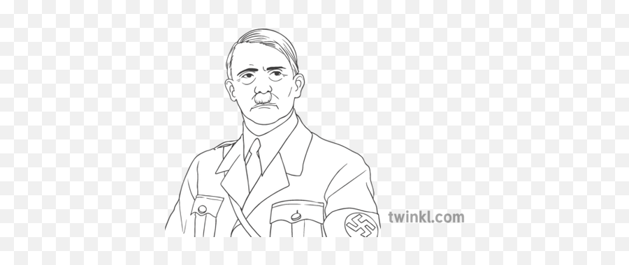 Adolf Hitler Portrait Ks3 Ks4 Black And - Adolf Hitler Para Colorear Png,Hitler Face Png