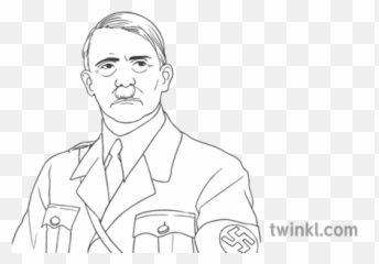 Adolf Hitler Portrait Ks3 Ks4 Black And - Para Colorear png