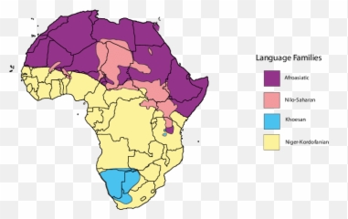 Map Of Africa Colored By The Language Family Spoken In Each - Niger Kordofanian Png,Africa Map Png
