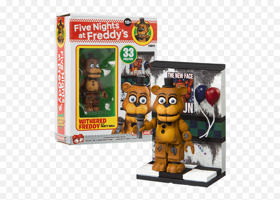 Five Nights - Party Wall Micro Construction Sets Five Nights At Freddys Mcfarlane Withered Freddy Png,Five Nights At Freddy's Png