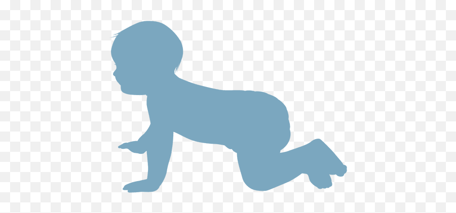 Baby Crawling Silhouette - Silueta De Niño Gateando Png,Baby Transparent
