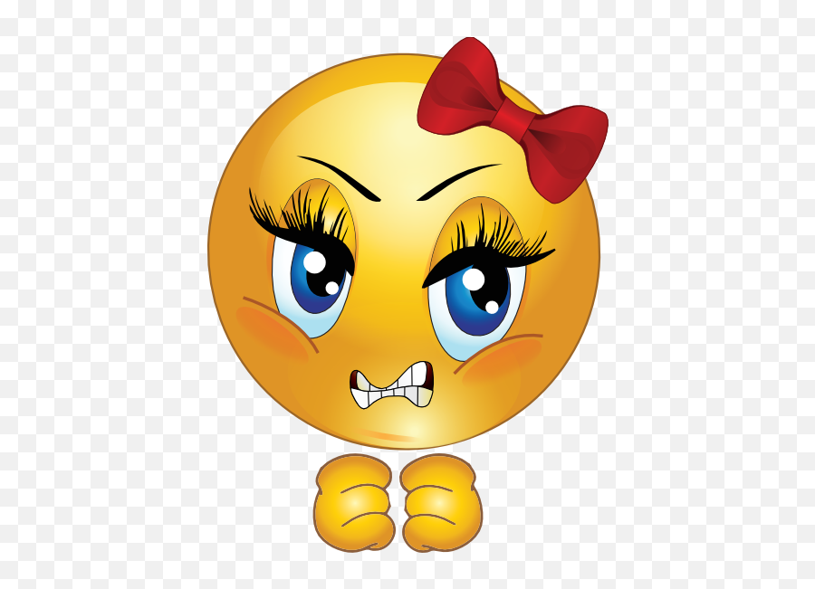 Clipart Angry Girl Smiley Emoticon 5670 - Angry Emoji Girl Angry Face Girl Emoji Png,Angry Face Emoji Png