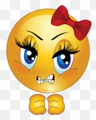 Clipart Angry Girl Smiley Emoticon 5670 - Emoji Face png