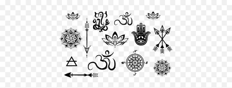 The Yoga Minis Temporary Tattoo Set Is Inspired By Some Of - Tattoo Yoga Png,Henna Tattoo Png