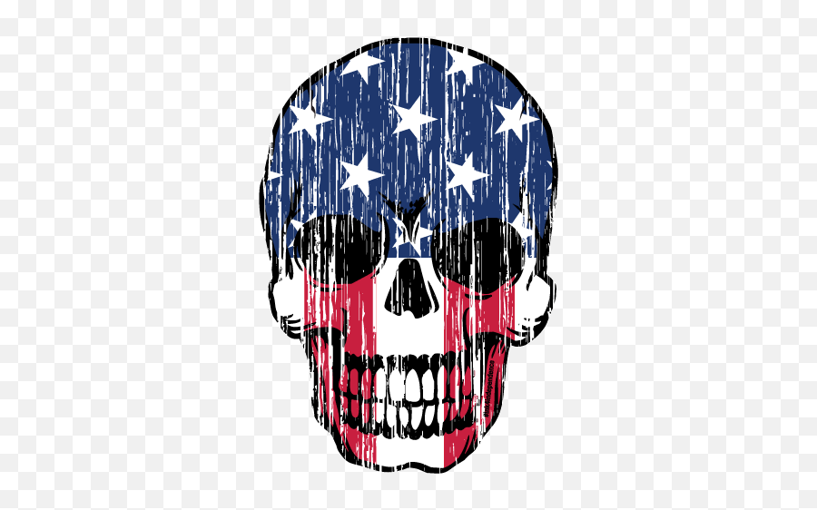 Grunge Patriotic Skull Decal - Black And White Patriotic Png,Patriotic Png
