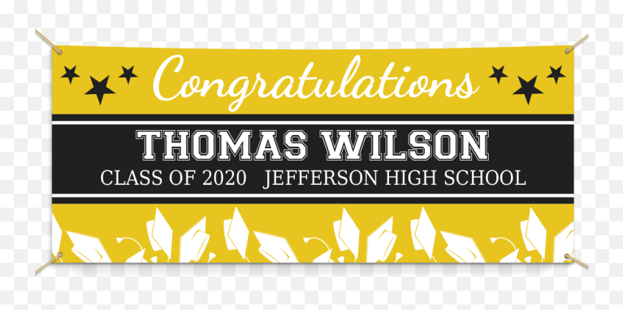 Personalized Congratulations Star Banner - Yellow Horizontal Png,Congratulations Png