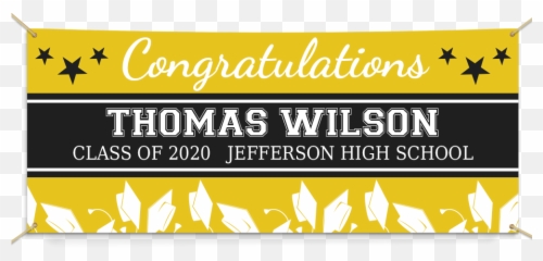 Personalized Congratulations Star Banner - Yellow Horizontal png