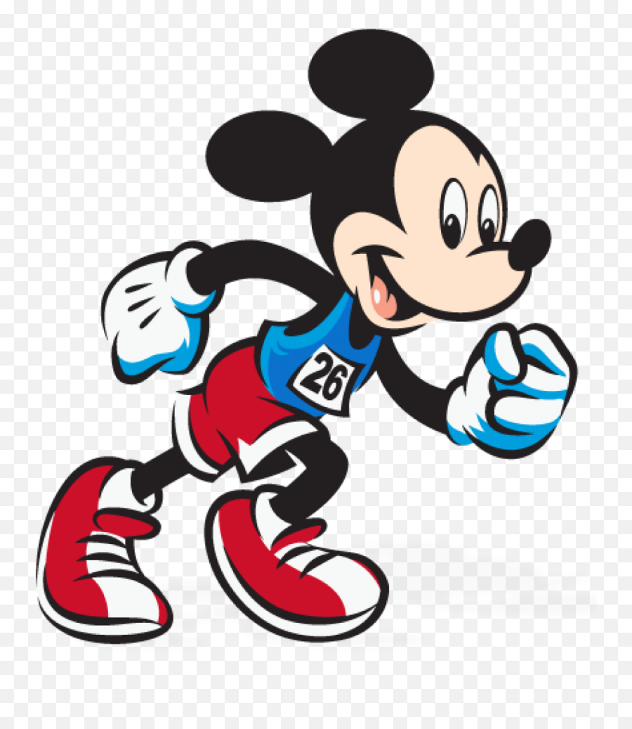 Mickey Mouse Running Clip Art Drawing - Walt Disney World Marathon Png,Mickey Mouse Face Png