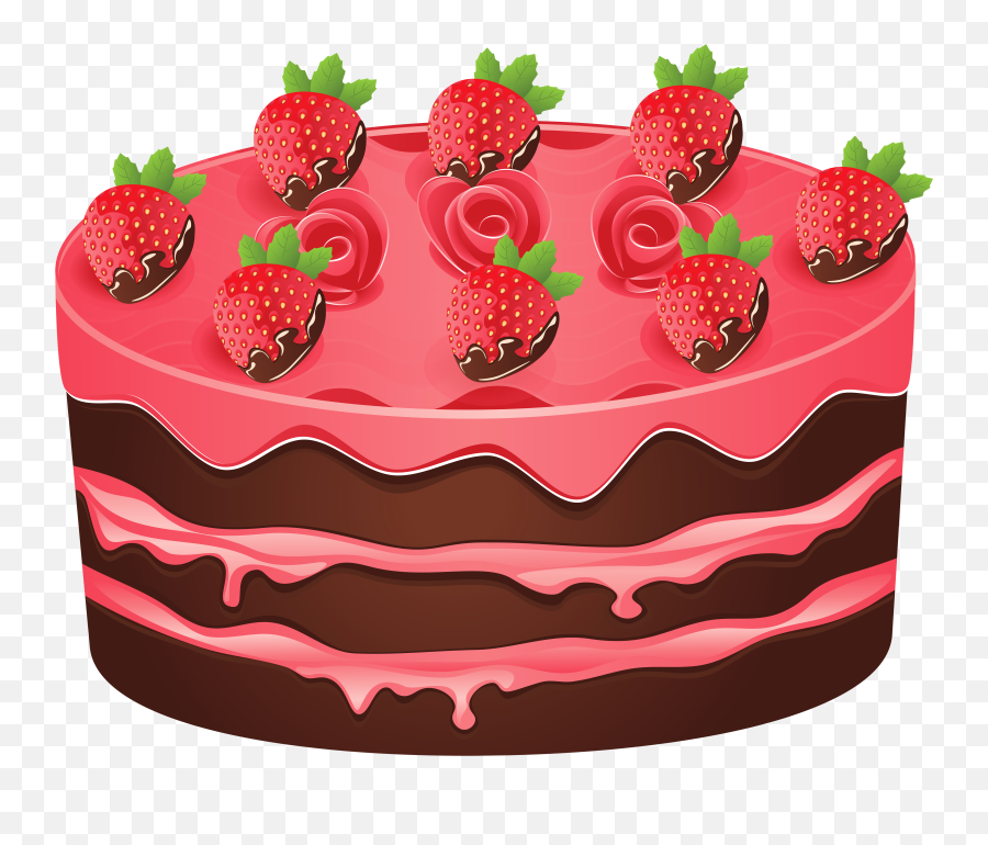 Transparent Background Strawberry Cake Clipart - Strawberry Cake Clipart Png,Strawberries Transparent Background