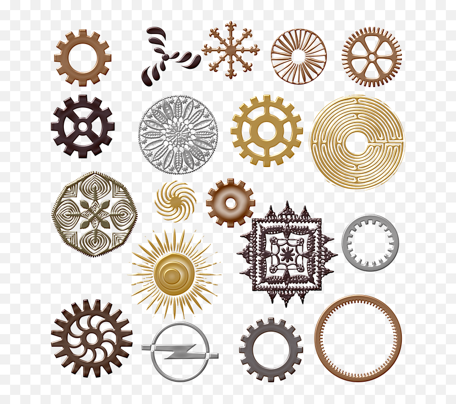Steampunk Gears Round Metal Shapes - Disk Png,Steampunk Gears Png