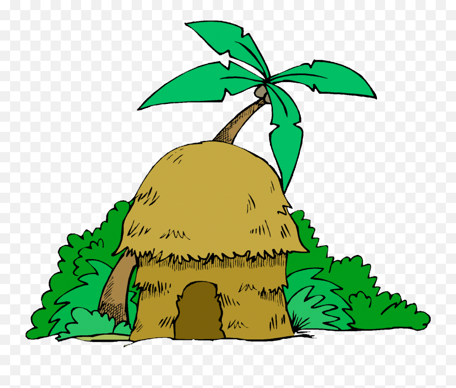 Village Clipart Jungle - House Cartoon In The Jungle Cartoon Hut Transparent Png,Village Png
