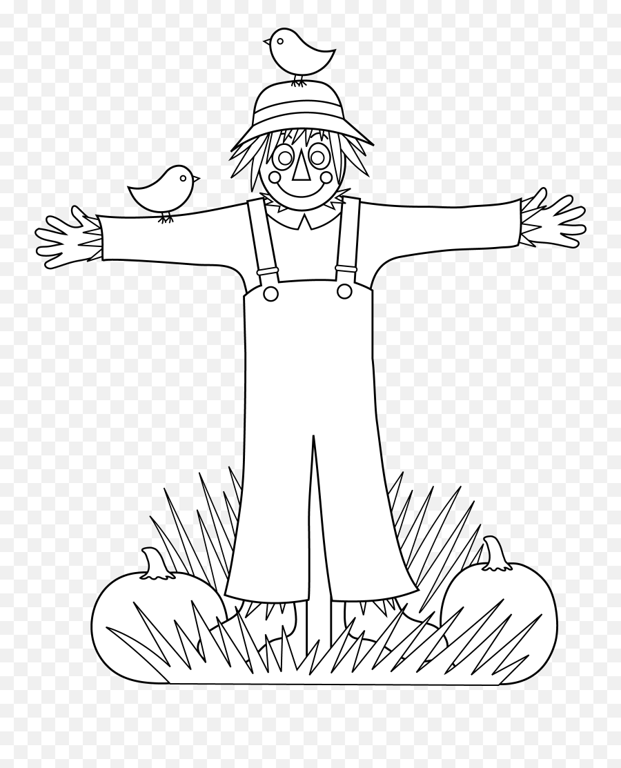 Scarecrow Clipart Outline Transparent Cartoon - Jingfm Png,Scarecrow Transparent