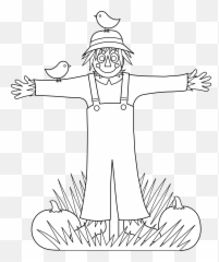 Scarecrow Clipart Outline Transparent Cartoon - Jingfm Png,Scarecrow Transparent