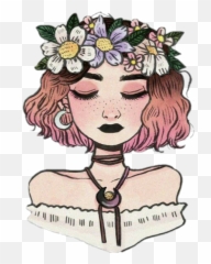 Clipart Girl Kawaii Picture 534359 - Drawing Of A Flower As Person png