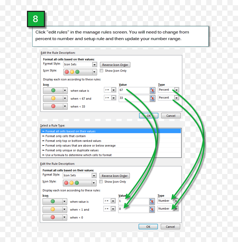 Excel Custom Number Formatting How To Conditionally Format - Vertical Png,Rules Icon