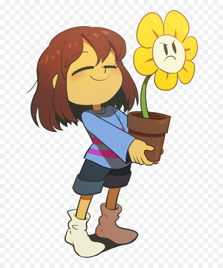 Frisk And Flowey Png - Avatan Plus Frisk Undertale Png,Flowey Png