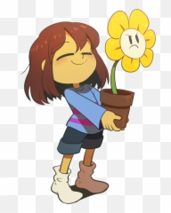Frisk And Flowey Png - Avatan Plus Frisk Undertale Png,Flowey Png