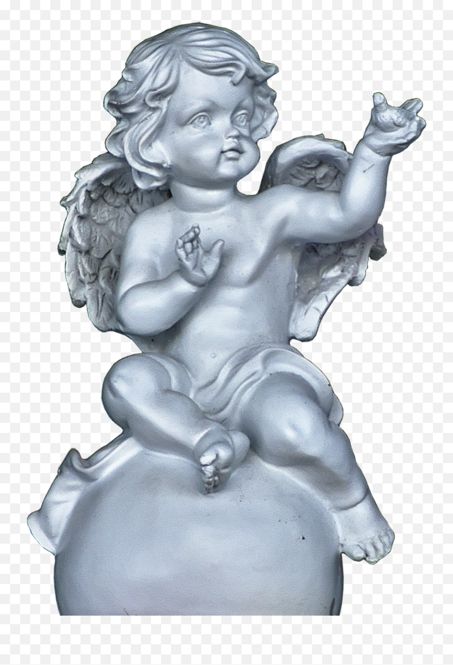 Angelcherubsittingceramicwing - Free Image From Needpixcom Statue Png,Cherub Png