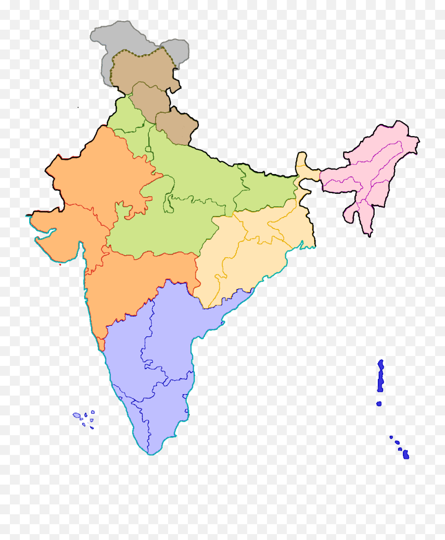 India Colour - Full Colour Map Of India Png,India Map Png