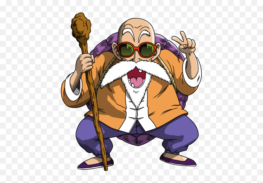 Goku Spirit Bomb Png - Master Roshi Peace Sign,Master Roshi Png