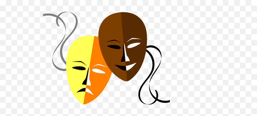 Theatre Masks Clip Art - Theatre Masks Vector Png,Drama Masks Png