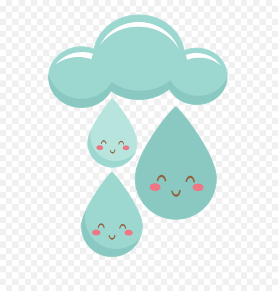 Rain Cloud Clouds Kawaii Cute Tumblr - Cute Raindrops Clipart Png,Rain Cloud Png