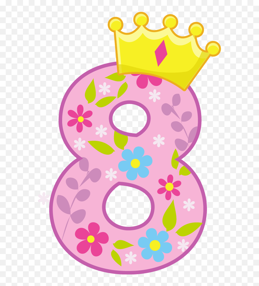 Number 8 With Princess Crown Clipart 9 Bebê Clip - Birthday Number 8 Png,Crown Transparent Image