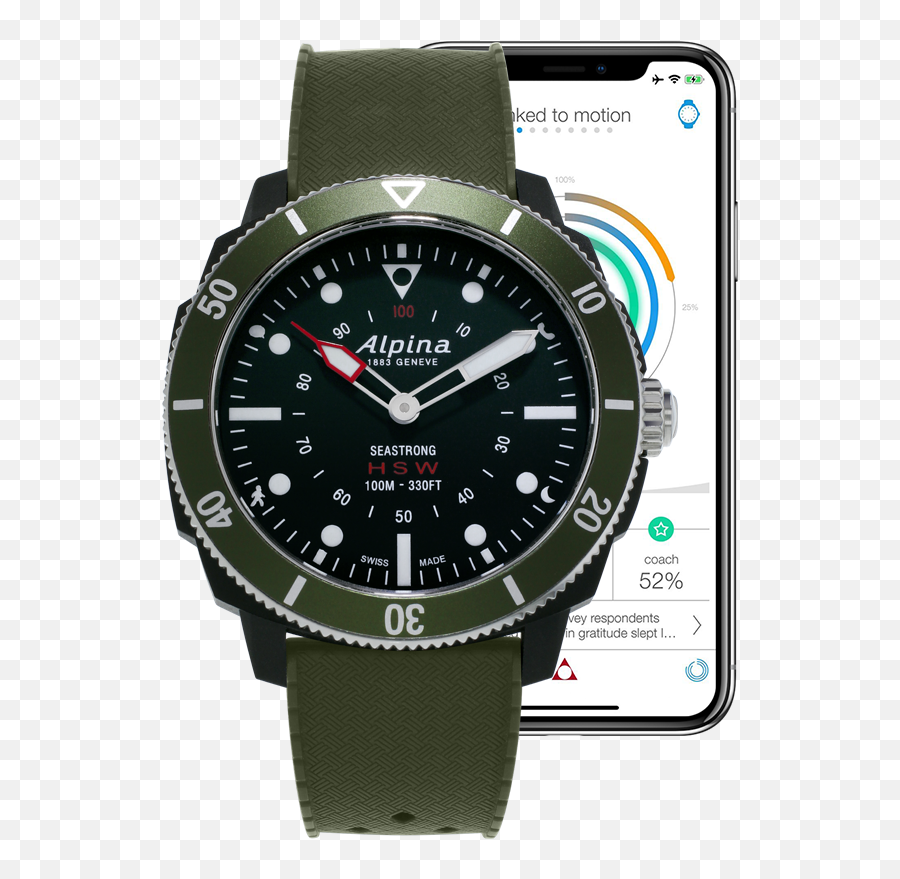 Seastrong Horological Smartwatch Black - Alpina Watch Seastrong Png,Smartwatch Png