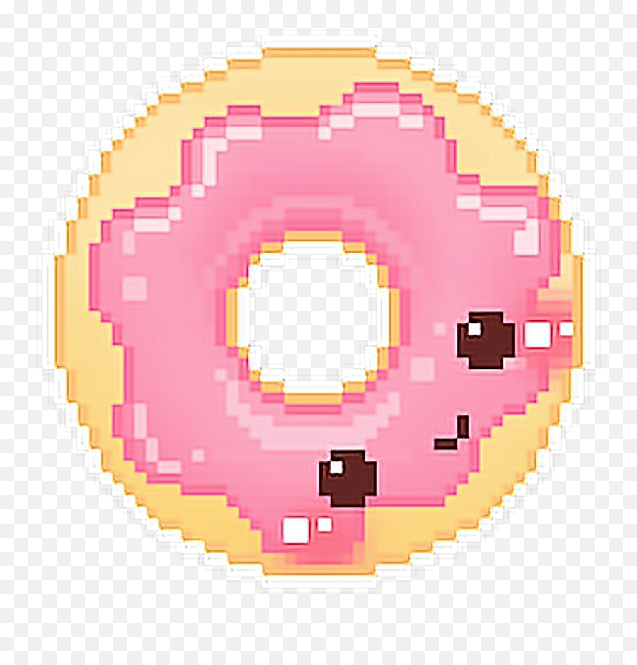 Donut Donuts Cute Sweet Kawaii Pink Wallpeperfreetoedit - Kawaii Pixel Art Donut Png,Donuts Transparent Background