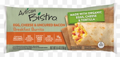 Organic Breakfast Burrito With Bacon - Artisan Bistro Artisan Bistro Png,Scrambled Eggs Png