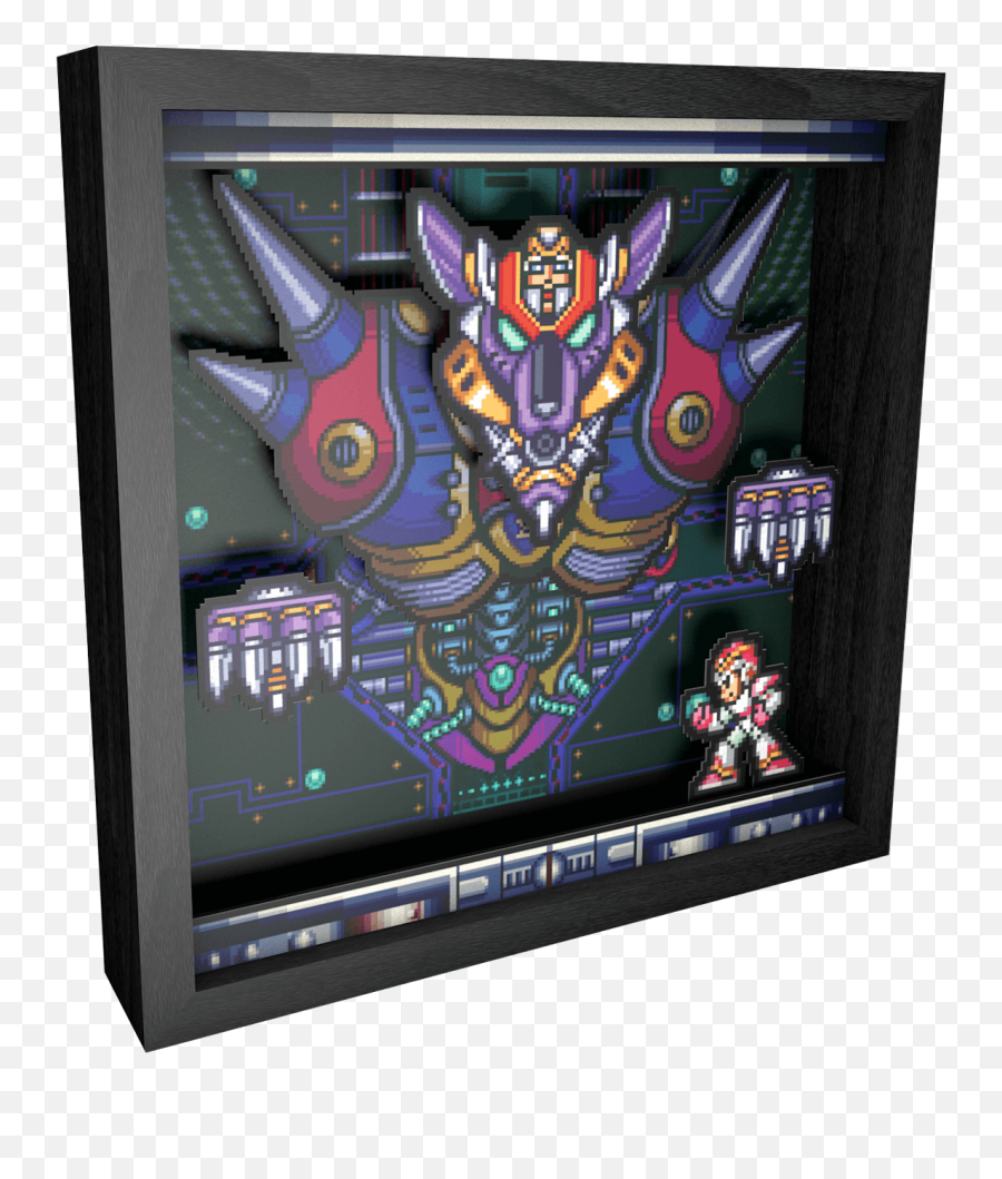 Mega Man X Shadow Box - Boss Fight 23x23cm Pixel Frame Megaman X Shadow Box Png,Megaman X Png