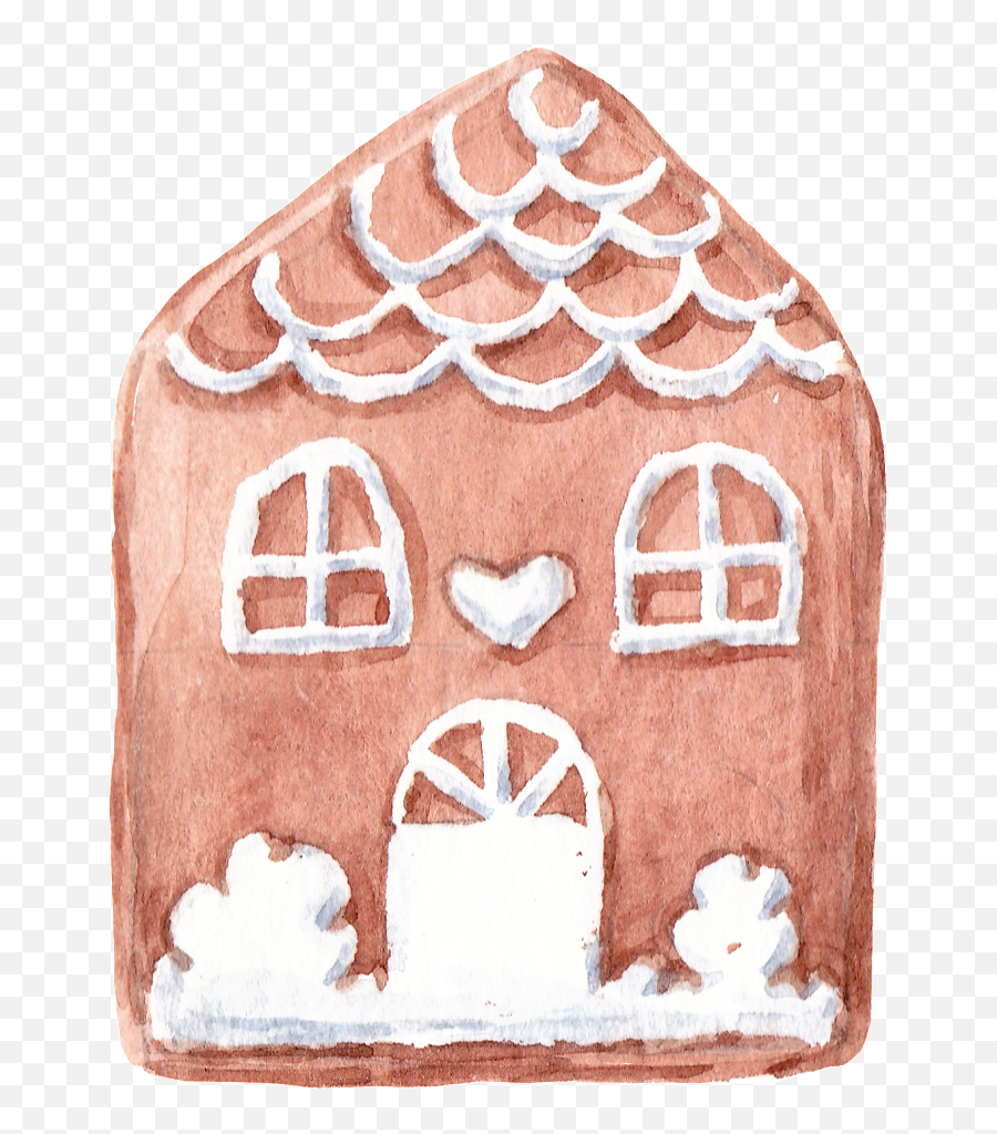 Ginger Png - Hand Painted Winter Simple House Png Gingerbread House,Gingerbread Png