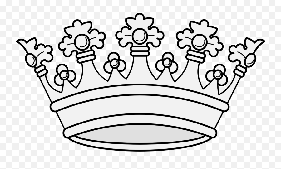 Crown - Traceable Heraldic Art Decorative Png,Crown Drawing Png