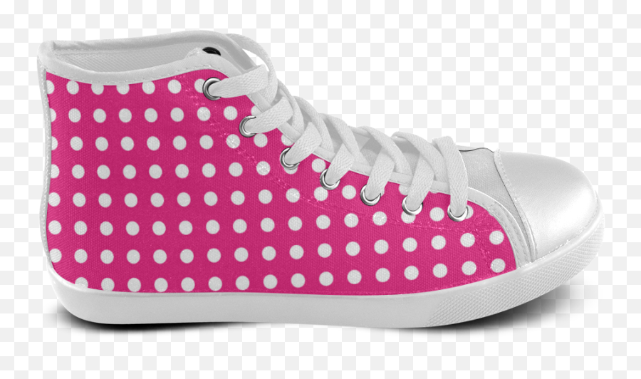 Solid Magenta With White Dots Womenu0027s High Top Canvas Shoes - Rubber Door Mat In Pakistan Png,White Dots Png